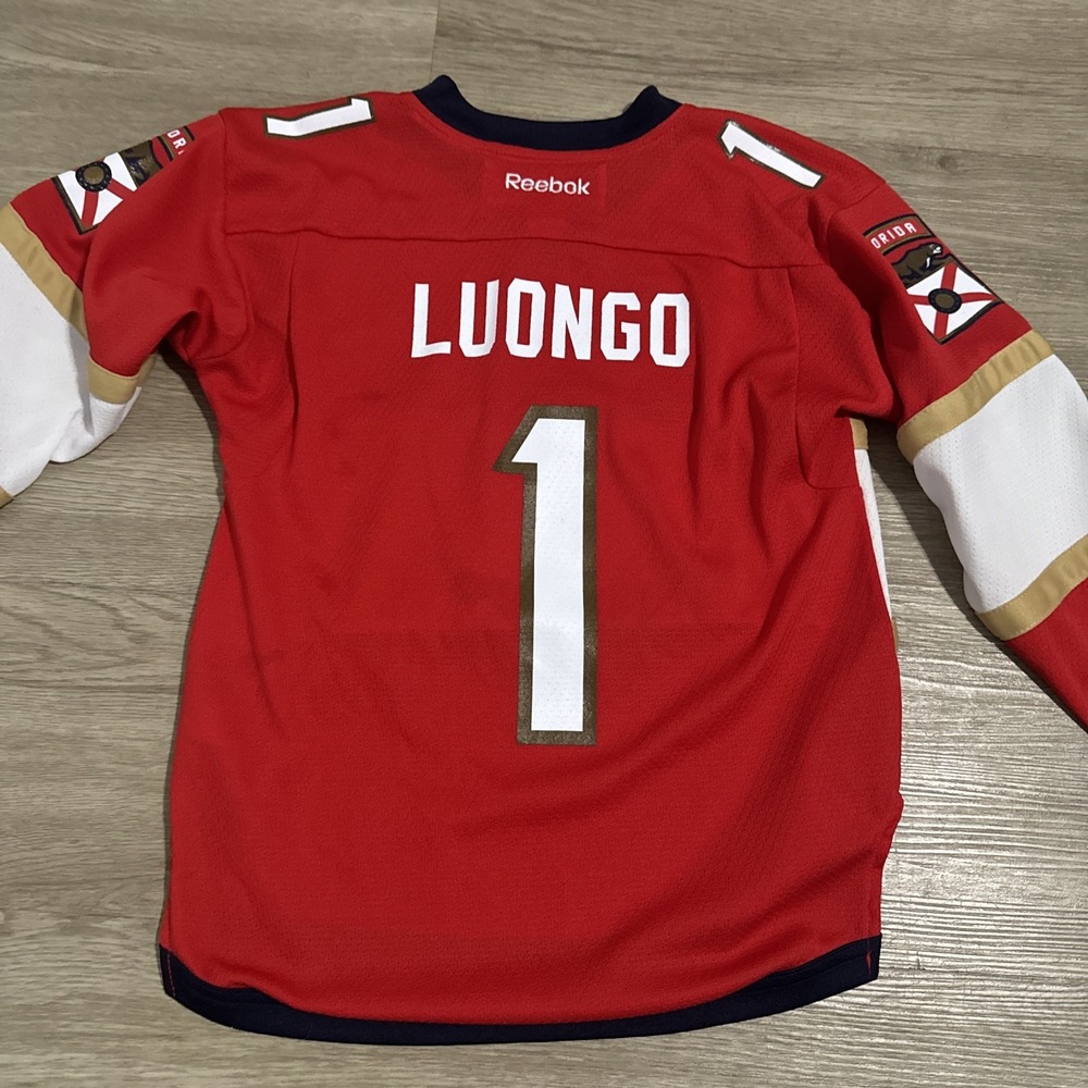 VTG Reebok Florida Panthers Hockey Jersey Youth Small / Medium S/M Luongo #1